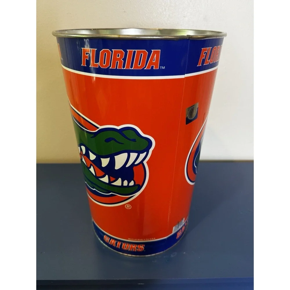 Vintage University of Florida Metal Trash Can Y2K 15